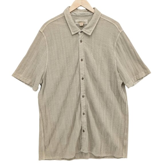 Carbon 2 Cobalt Dunes Shirt Mens Beige Textured Knit Short Sleeve Size XL - Picture 1 of 7